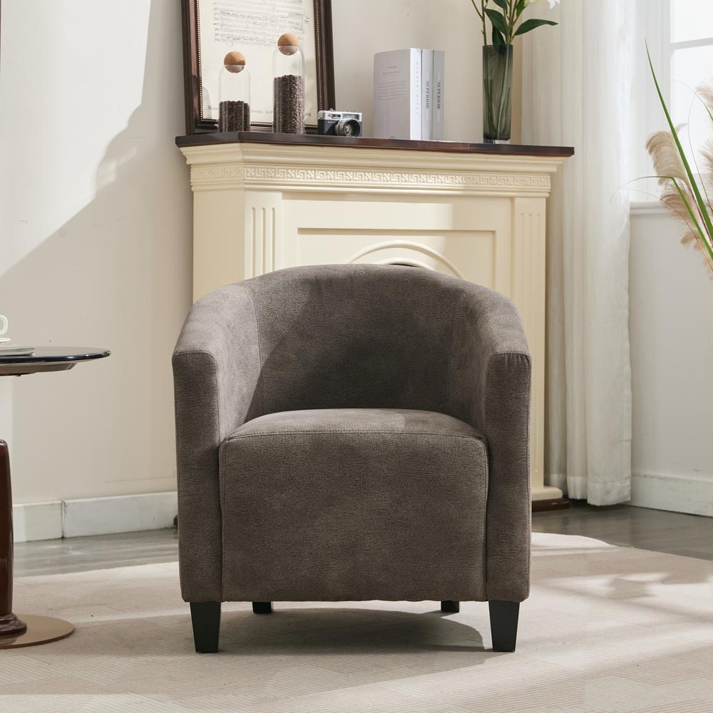 Furniture One Grey Bronzing Fabric Upholstered Tub Chair Image 8