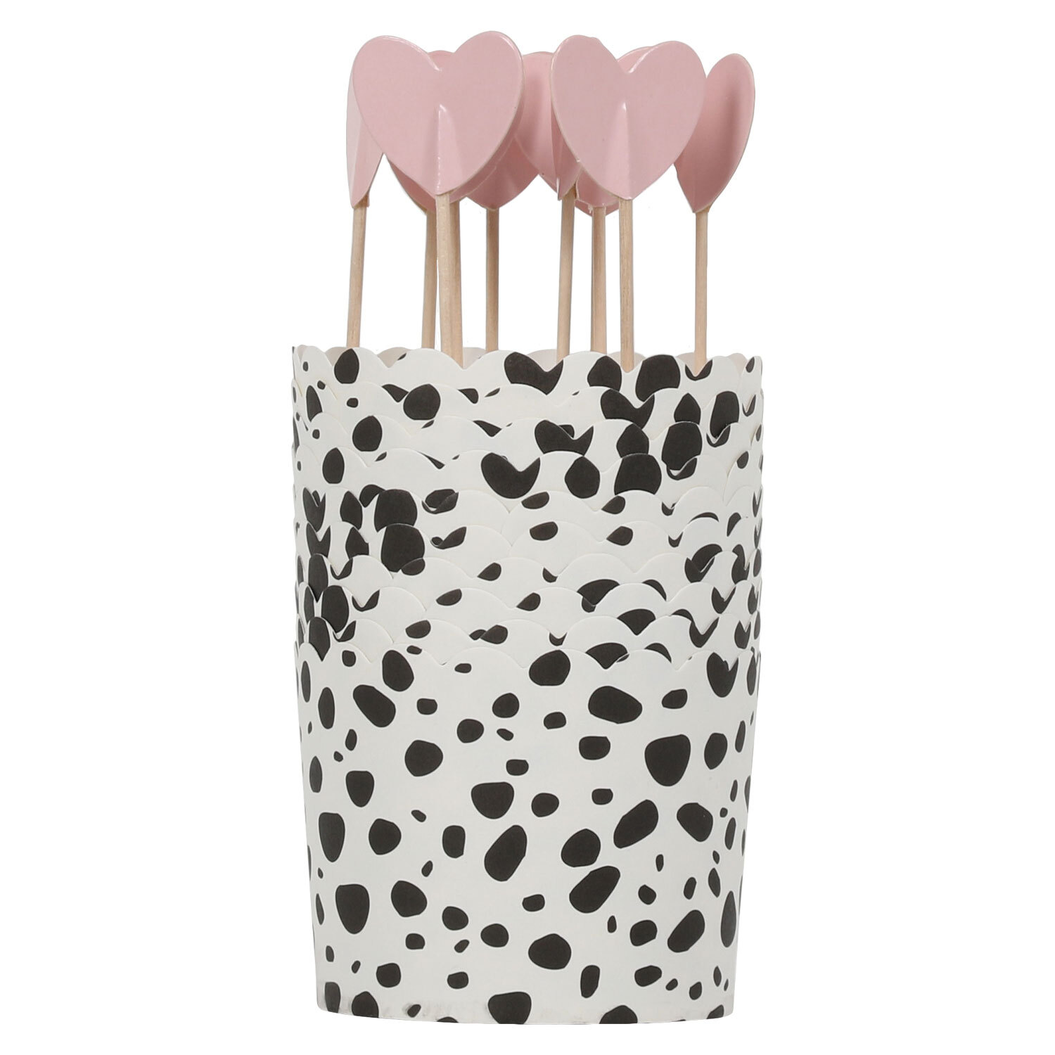 Set of 10 Card Monochrome Cupcake Cases with Toppers Image 2