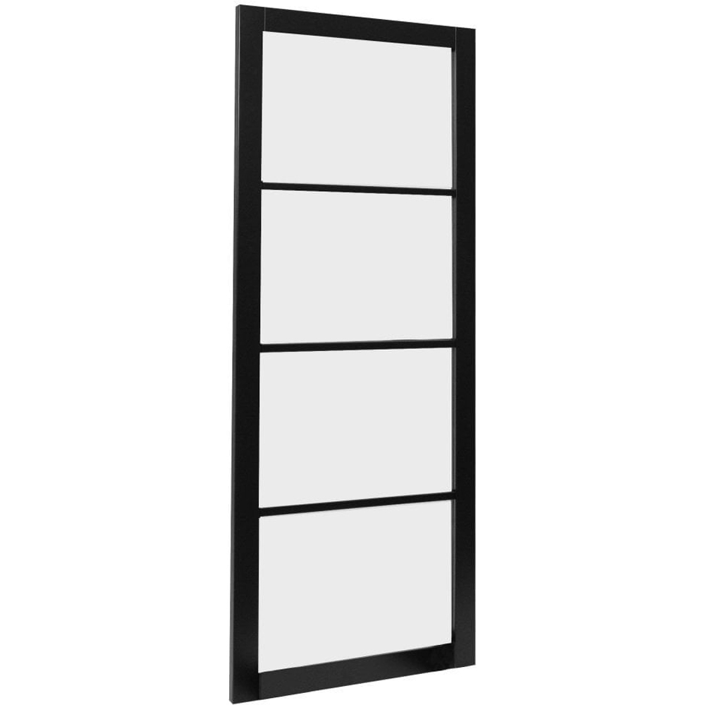 Jet Black Fully Finished Industrial Studio 4 Light Obscure Glass Internal Door 1981 x 686 x 35mm Image 3