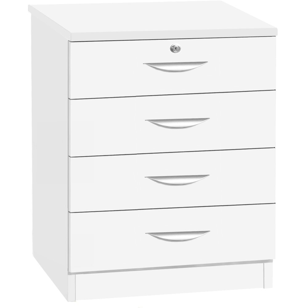 R White Cabinets 4 Drawer White Chest of Drawers Image 2