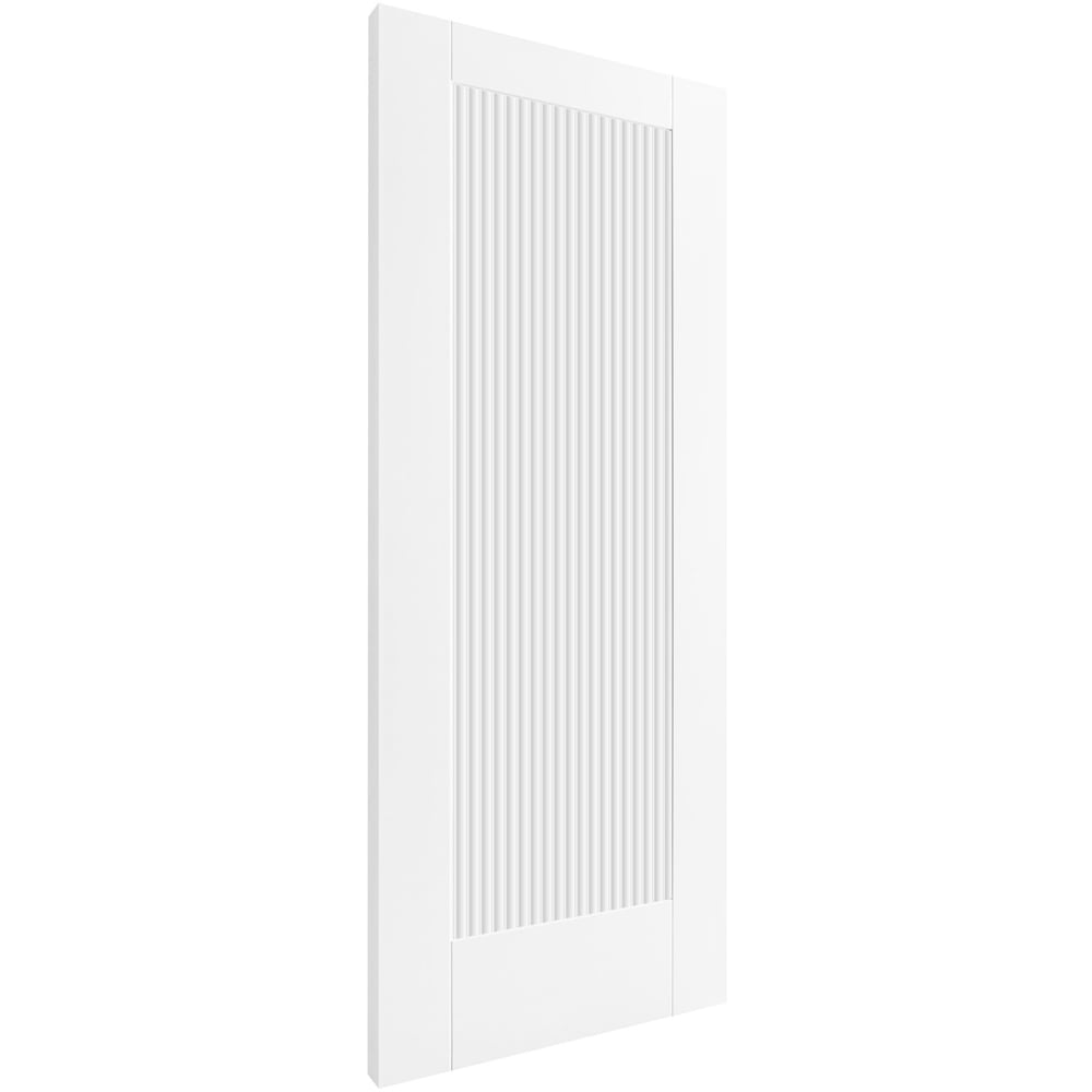 White Primed Pattern 10 Reeded Glass Internal Door 1981 x 686mm Image 3