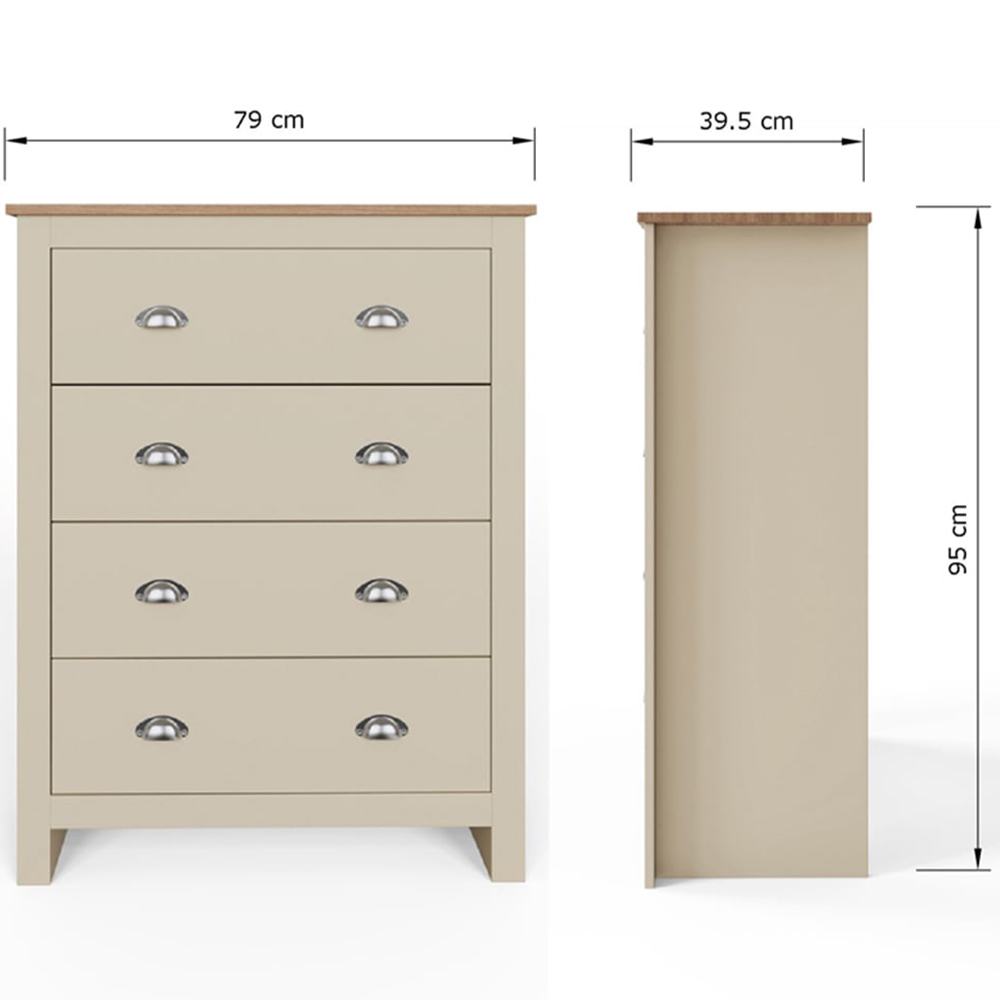 GFW Lancaster Cream 4 Piece Bedroom Furniture Set Image 8