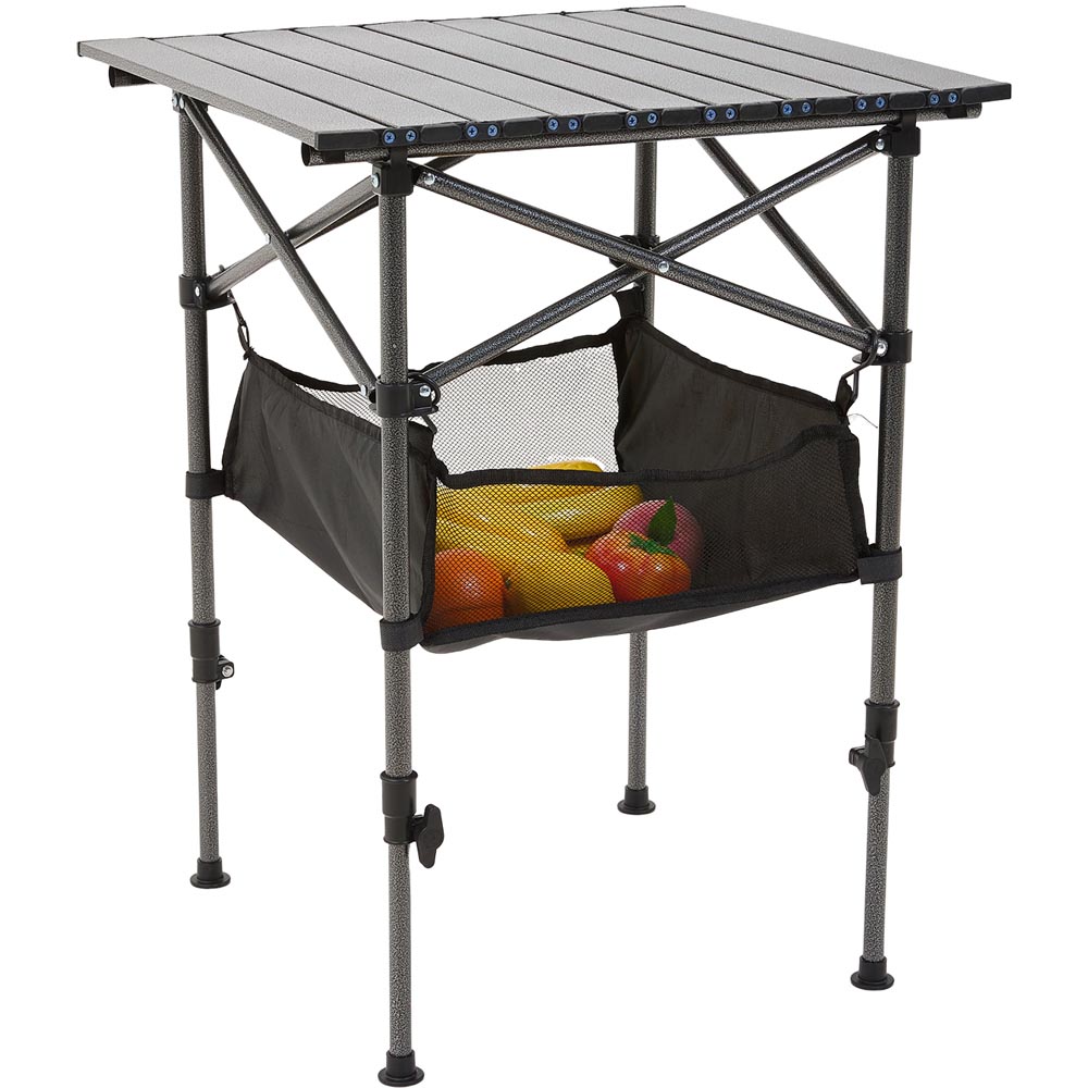 Living and Home Black Square Portable Folding Camping Table Image 1