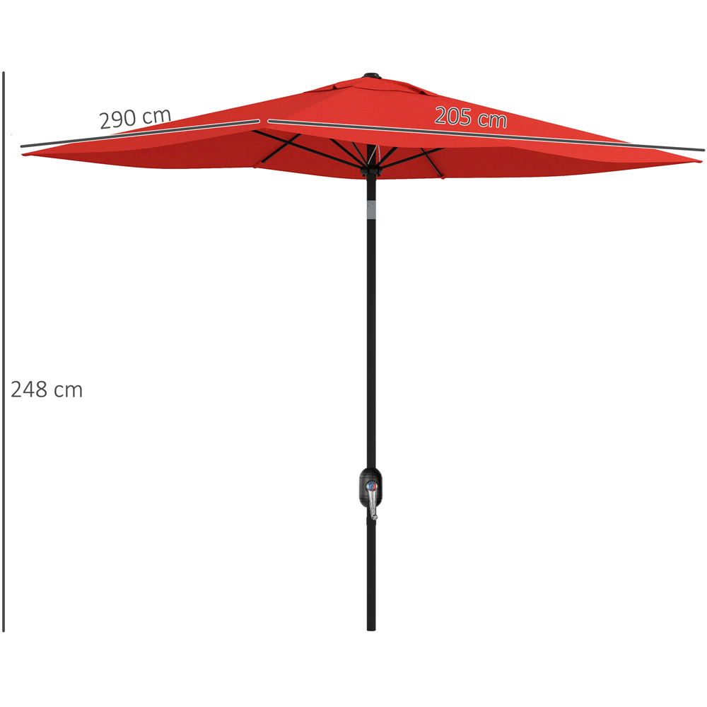 Outsunny Wine Red Rectangular Crank Parasol 2 x 3m Image 7