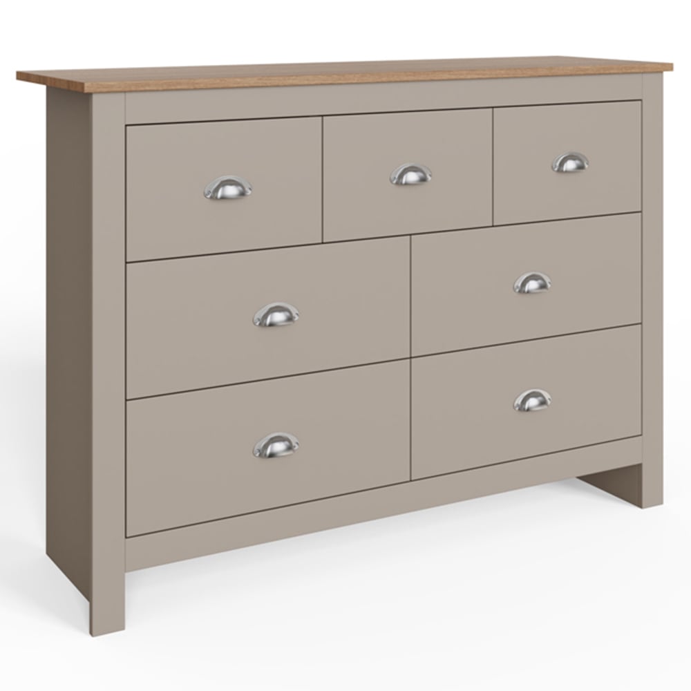 GFW Lancaster 7 Drawer Grey Merchants Chest of Drawers Image 2