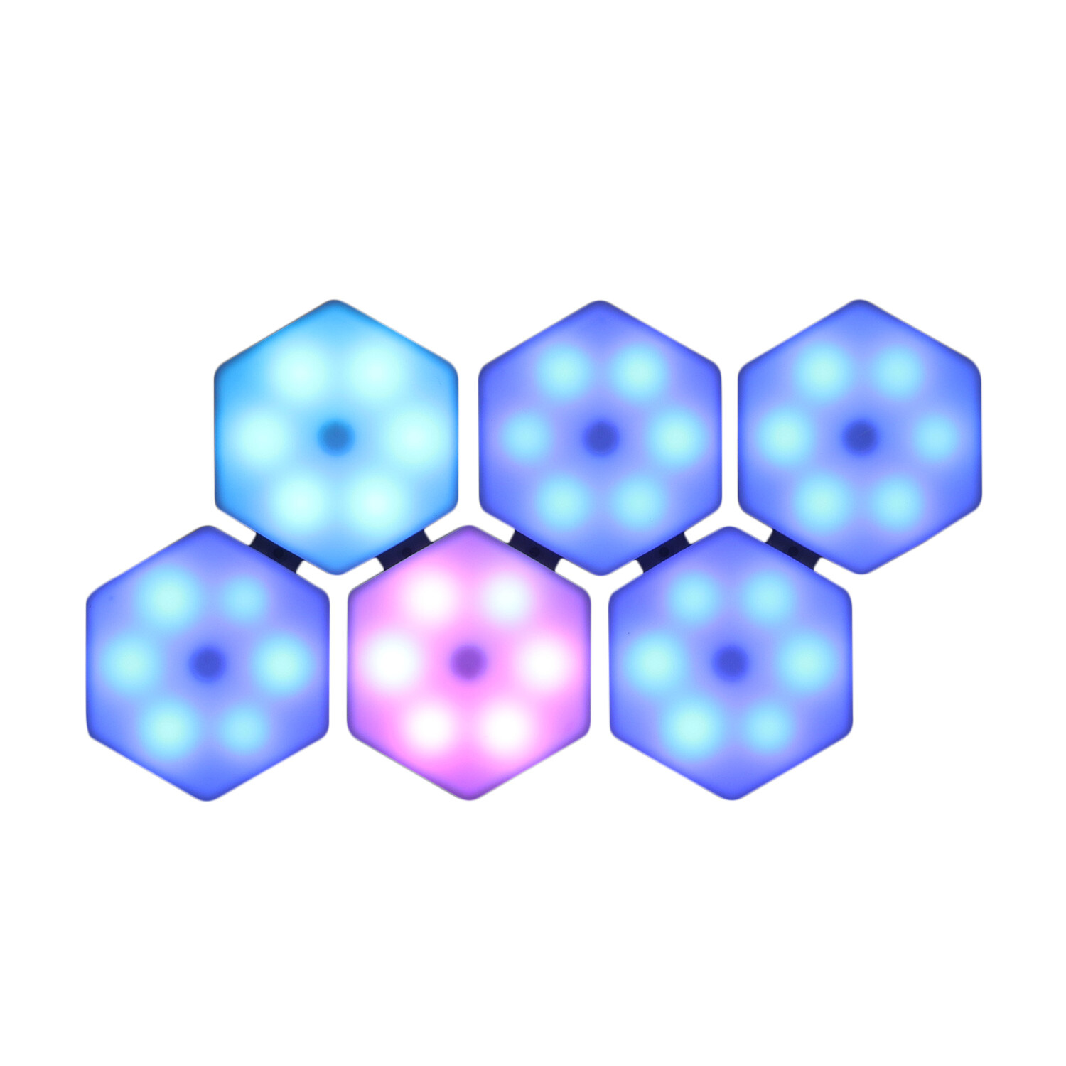 Hexagonal Colour Changing Stick On Mood Lights 6 Pack Image 7