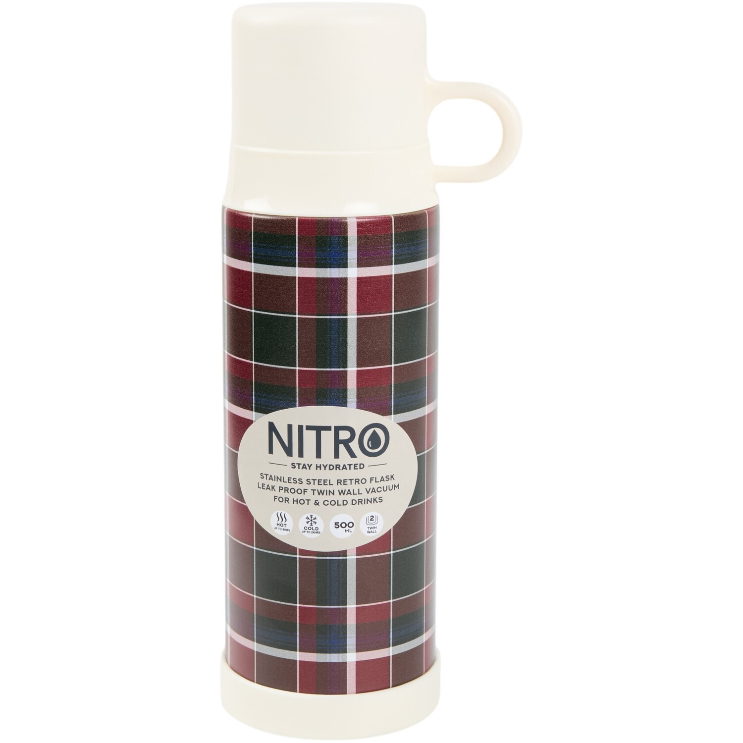 Nitro Stainless Steel Retro Flask Image 6