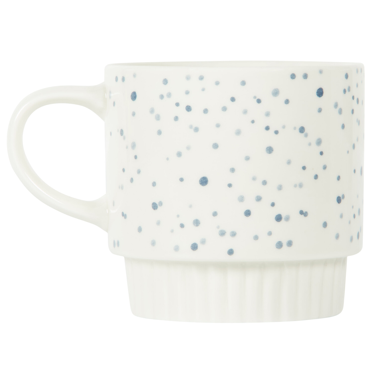 Pack of 4 Blue Pattern Stacking Mugs - Blue Image 4