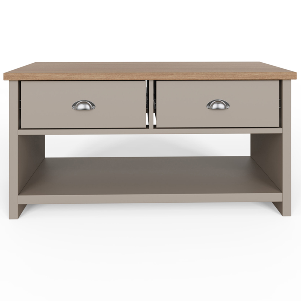 GFW Lancaster 2 Drawer Grey Coffee Table Image 2