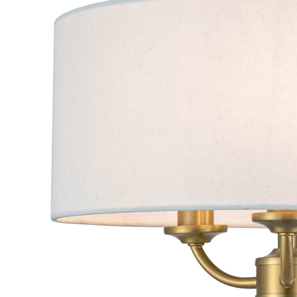 Cosylyte Winston 3 Light Faux Linen Outer Shade Ceiling Light Image 4