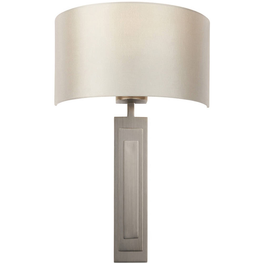 Merano Olbia Brushed Bronze Mink Satin Fabric Wall Lamp Image 3