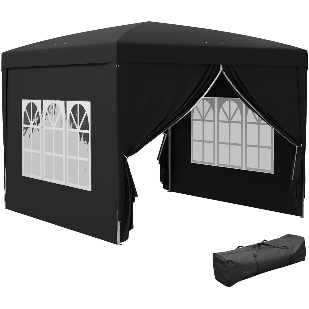 Outsunny 3 x 3m Black Pop Up Gazebo Party Tent Image 2