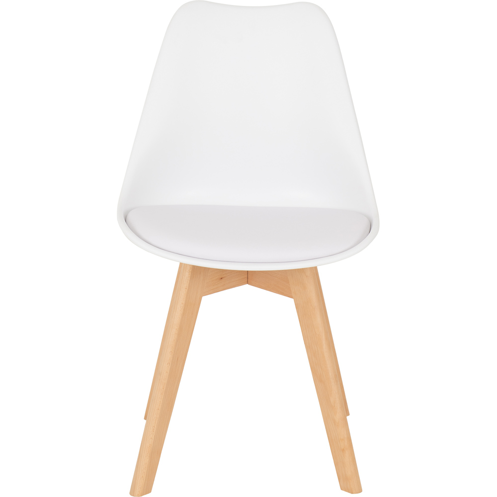 Seconique Bendal Set of 2 White Beech Faux Leather Dining Chair Image 4