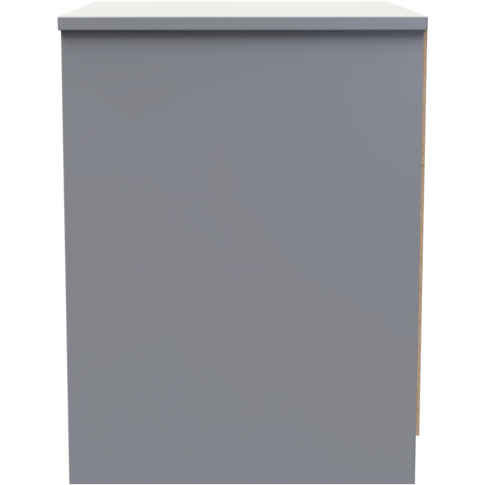 Crowndale Las Vegas 2 Drawer Dusk Grey Bedside Table Ready Assembled Image 4