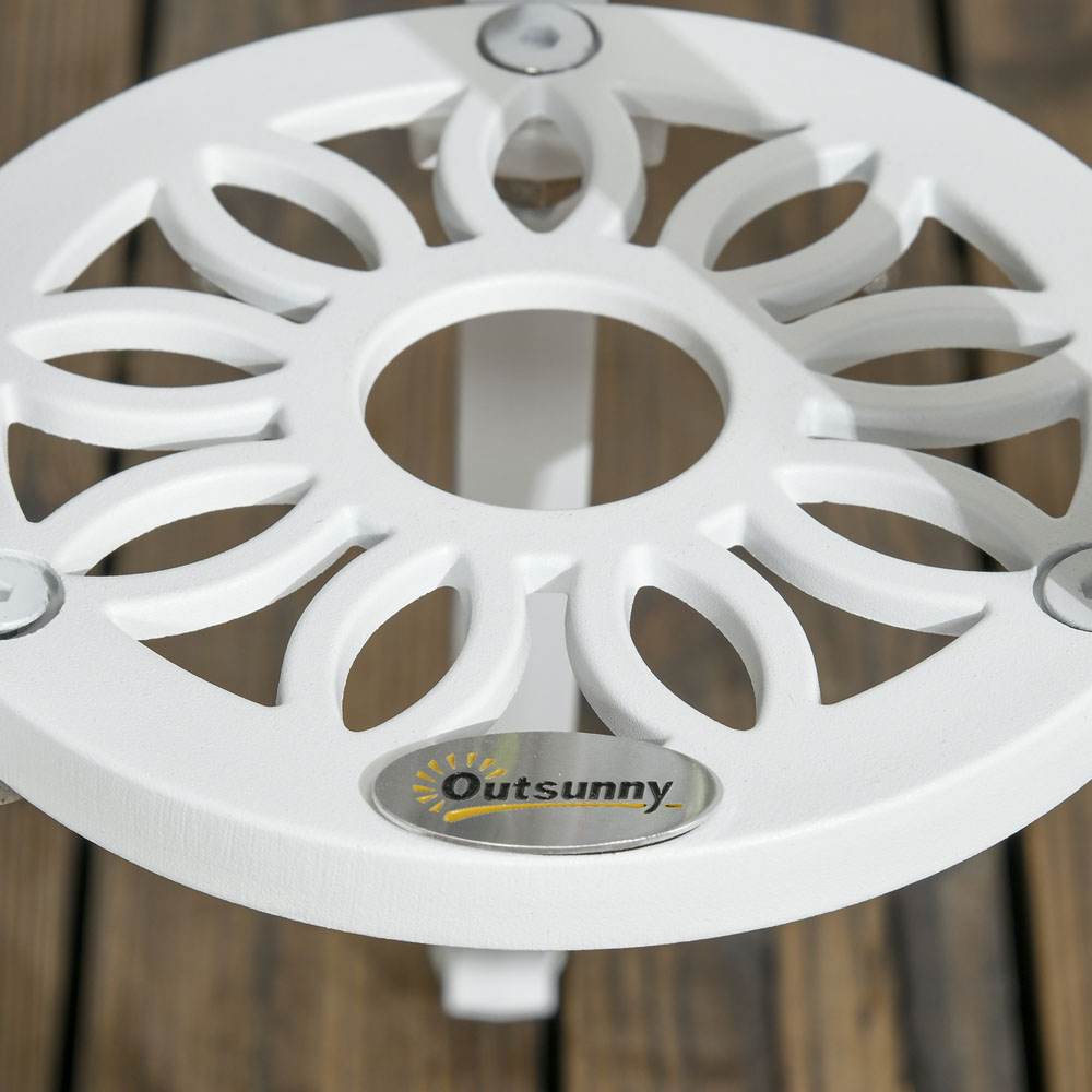 Outsunny 3pc Bistro Set White Image 3