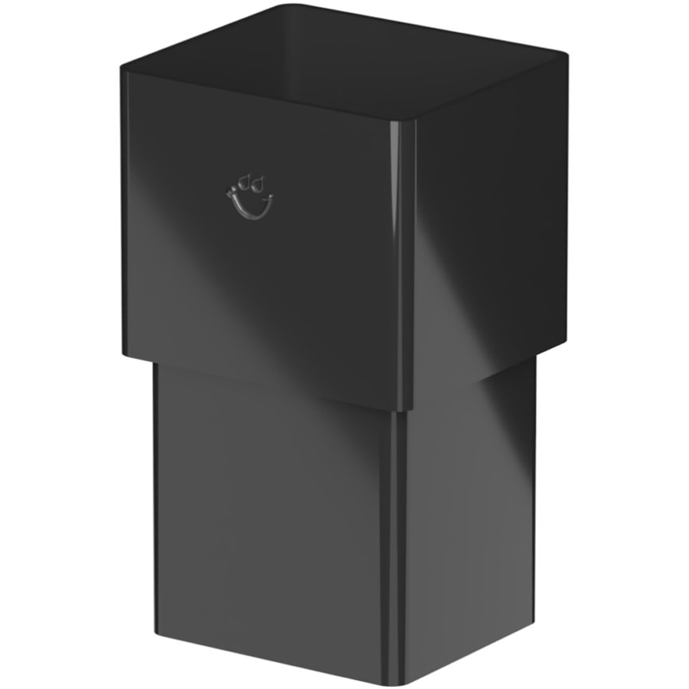 Galeco Square PVC Socket Downpipe Kit Black 80mm Image 4