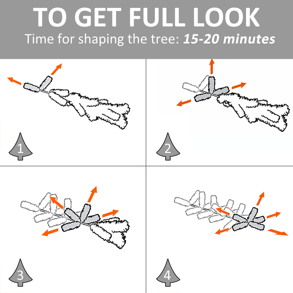 Everglow Pre-Lit Full Bodied Green Artificial Christmas Tree 4ft Image 5