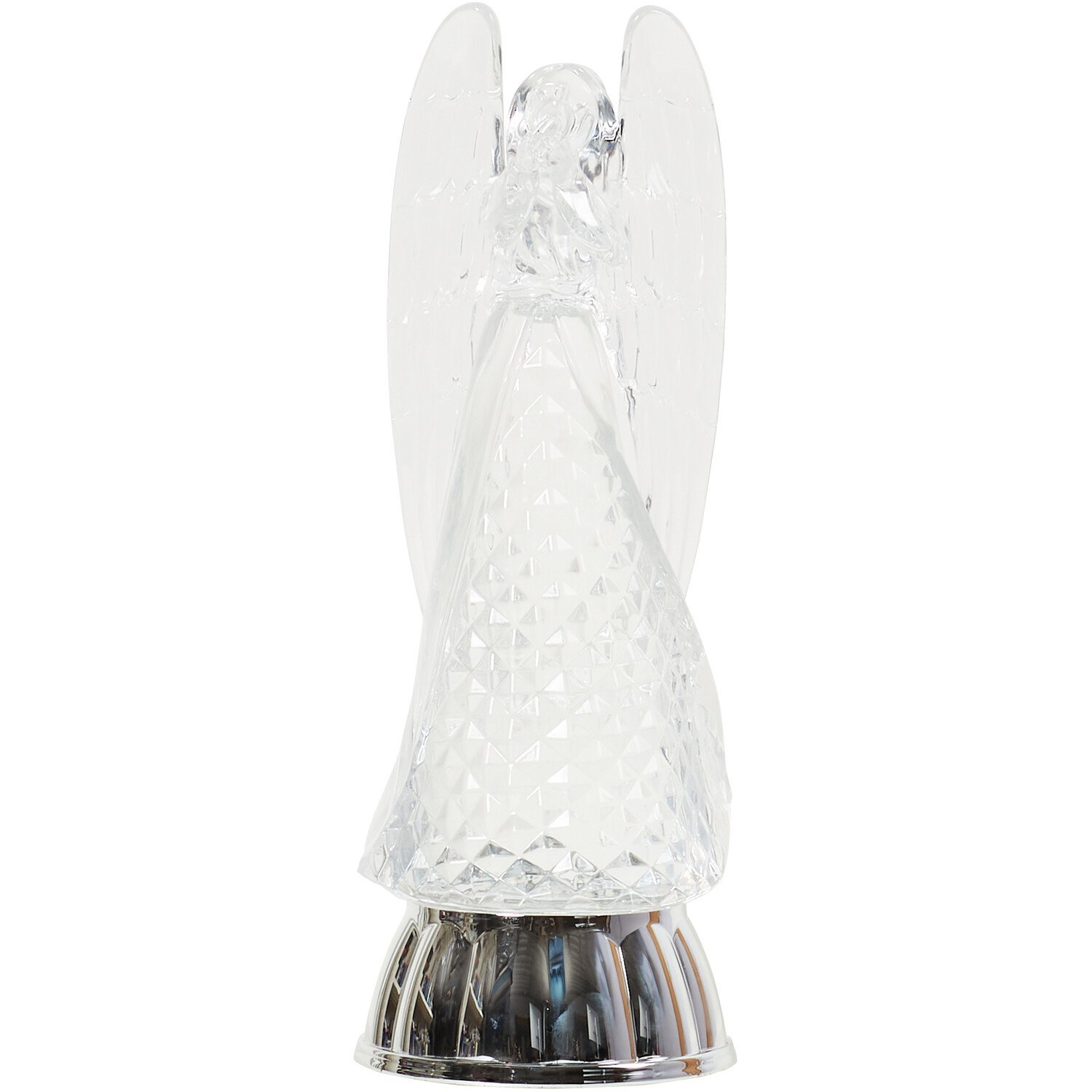 Glitter Spinning Iridescent LED Angel - Clear Image 2
