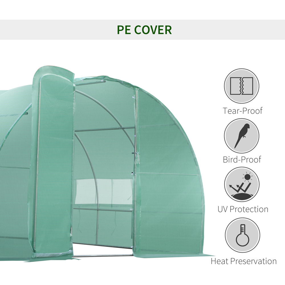 Outsunny Green Steel 10 x 20ft Walk In Polytunnel Greenhouse Image 3