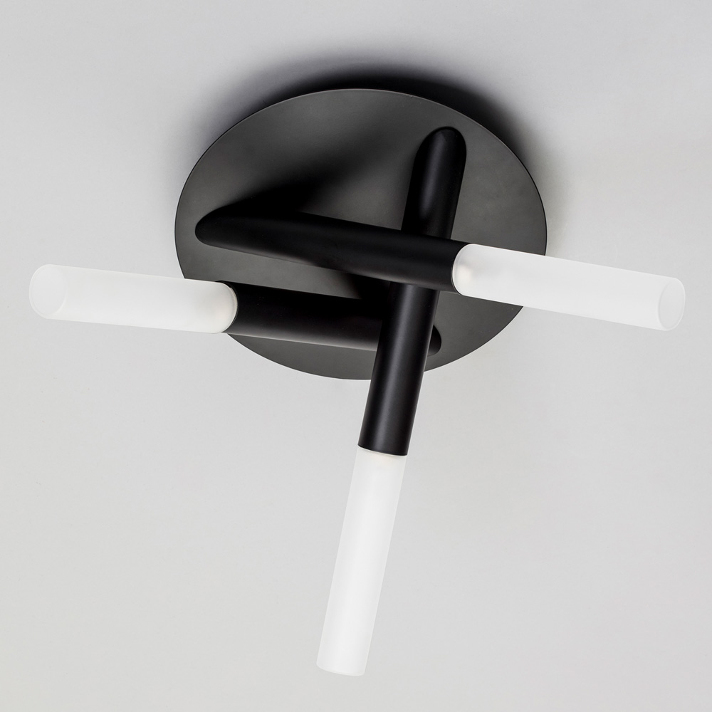 Spa Triune Matt Black 3 Light IP44 Flush Ceiling Light Image 5