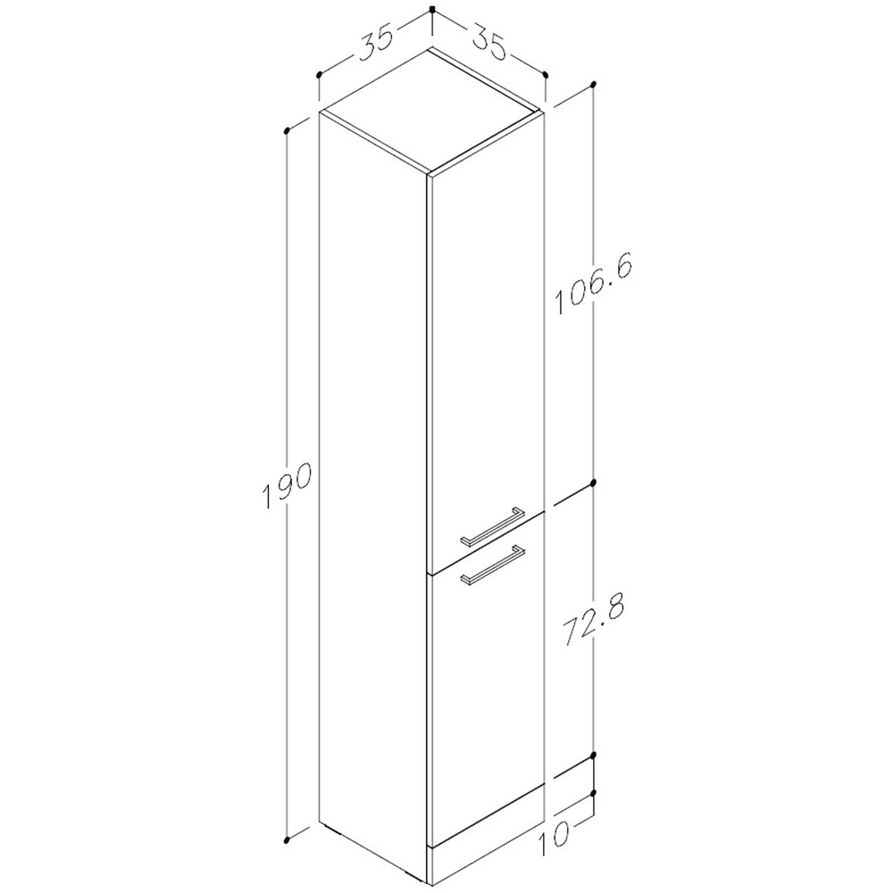 Bathstore Panama 2 Door Anthracite Floor Standing Tall Unit 350mm Image 4