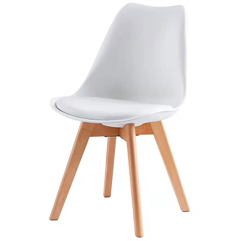 Eva Set of 2 White Padded Dining Chairs Image 2