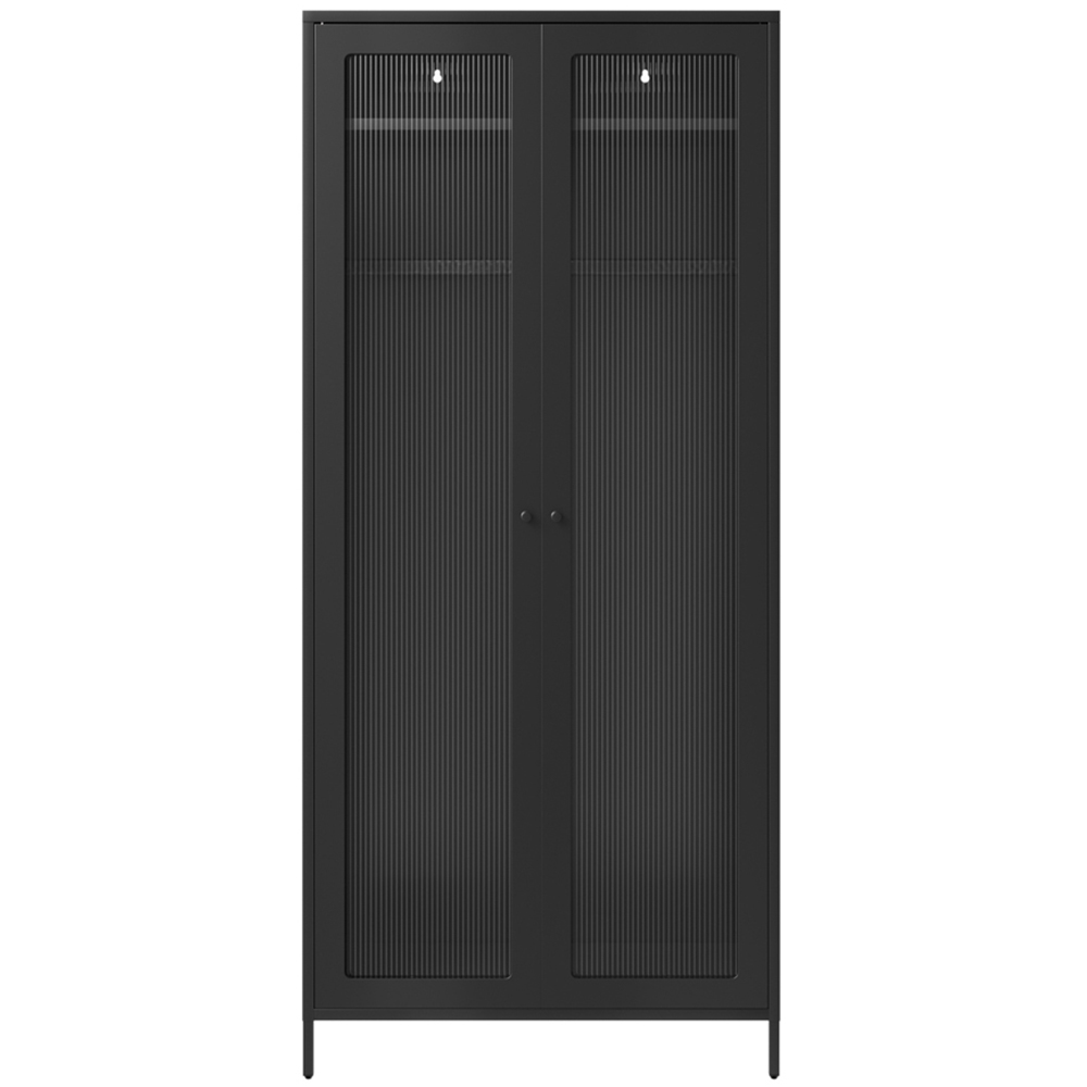 LPD Home Storm 2 Door Black Mesh Wardrobe Image 2