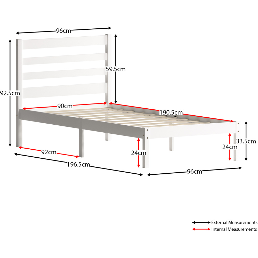 Junior Vida Libra Single White Wooden Bed Frame Image 8