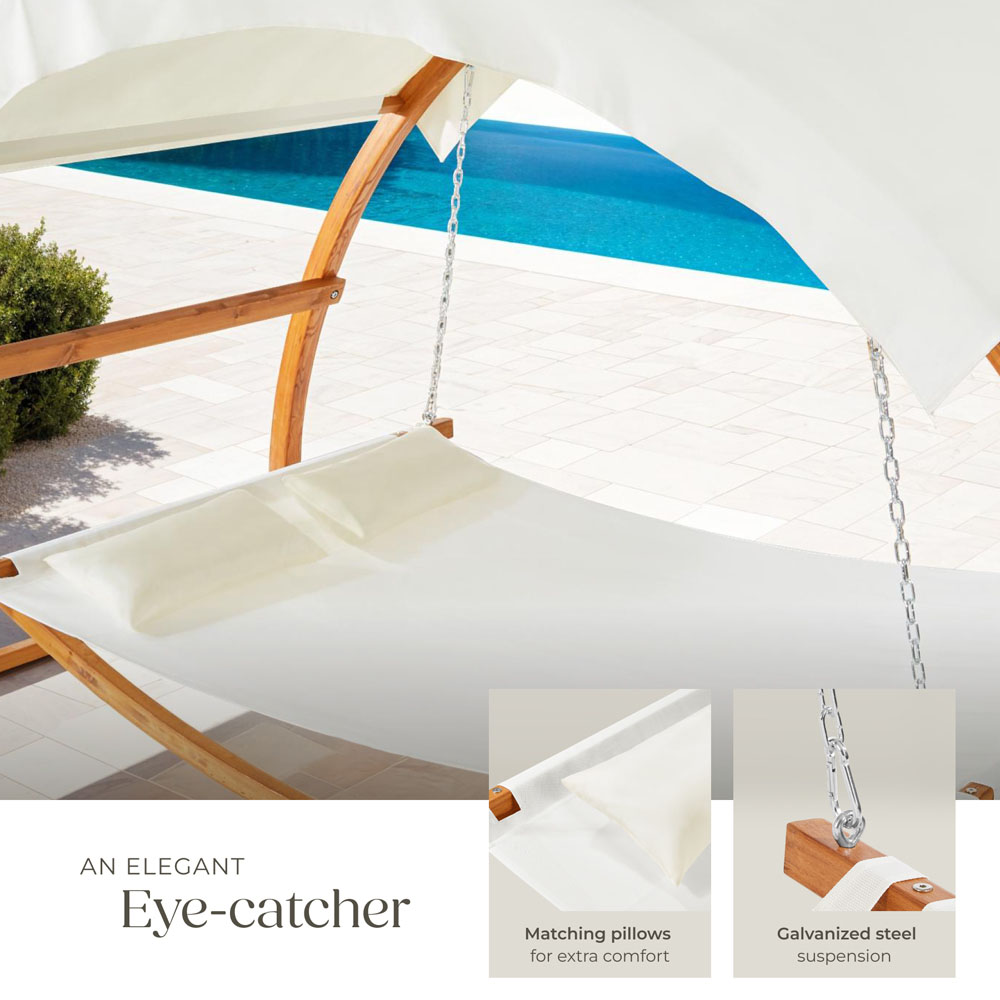 tectake Locarno 2 Seater Hammock with Sun Canopy Image 4