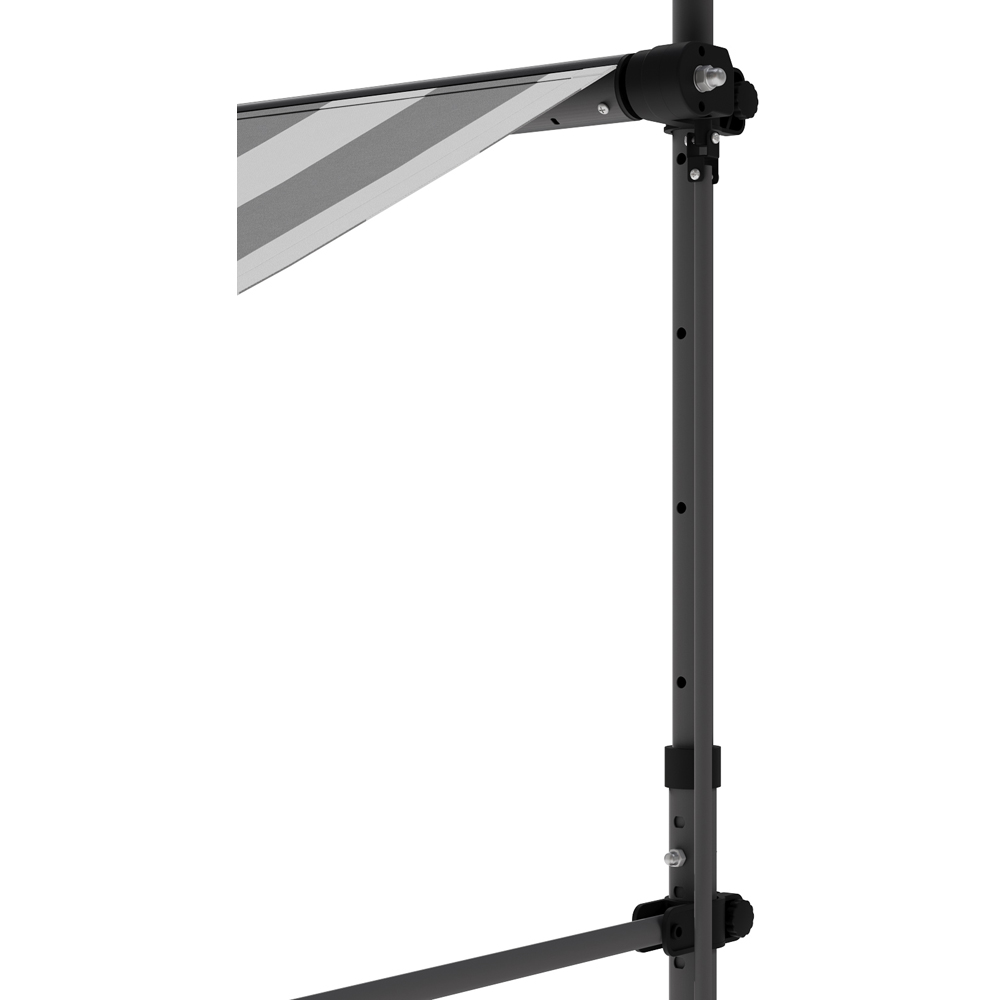 Living and Home Grey and White Wavy Valance Retractable Height Adjustable Awning 3m Image 7