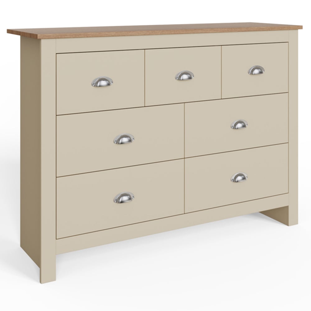 GFW Lancaster 7 Drawer Cream Merchants Chest of Drawers Image 3