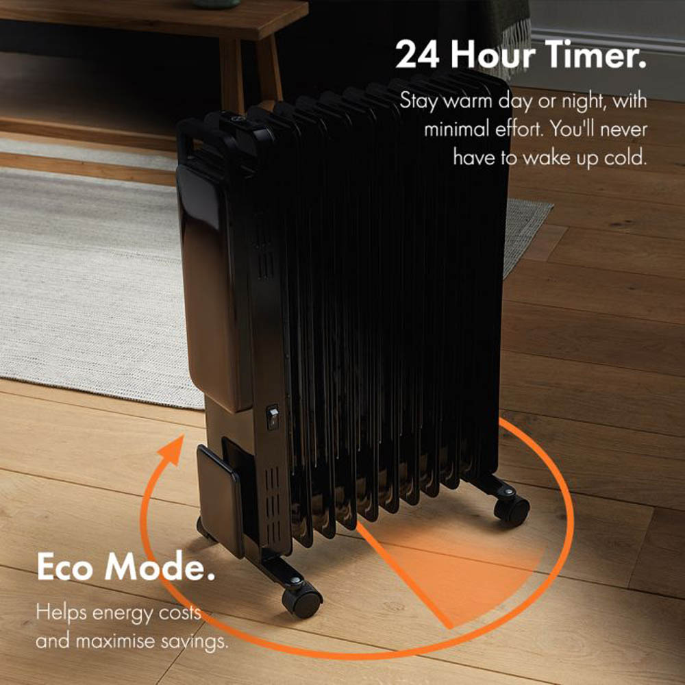 VonHaus 11 Fin Black Digital Oil Filled Radiator Image 3