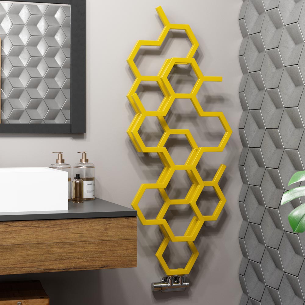 Terma Hex 1180 BTU Mustard Radiator 1220 x 486mm Image 2