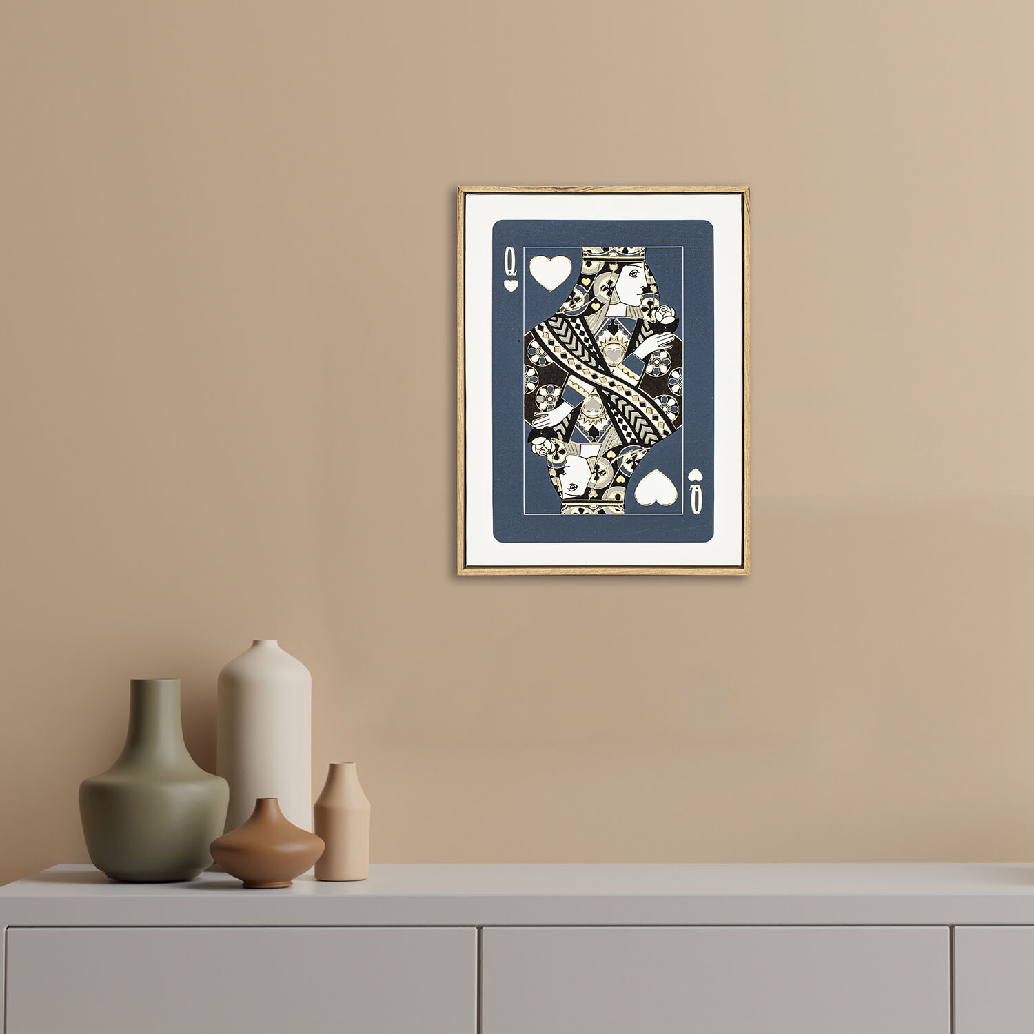 Foiled Playing Cards Framed Canvas - Multicolour Image 2