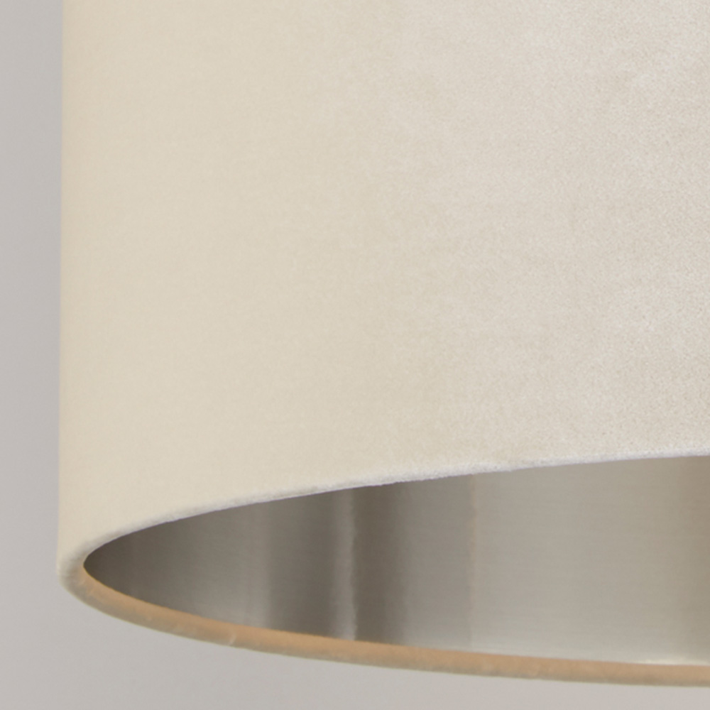 Lighting Collection Cream Silver Inner Velvet Drum Shade 30cm Image 4
