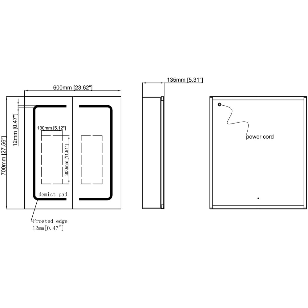 Bathstore Pearl 2 Door LED Mirror Bathroom Cabinet Image 7