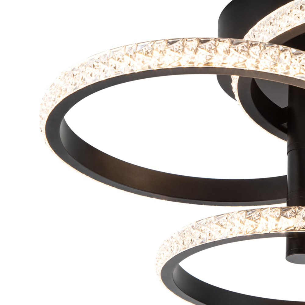 Cosylyte Cowen 3 Ring Matt Black Beaded LED Ceiling Light Image 4