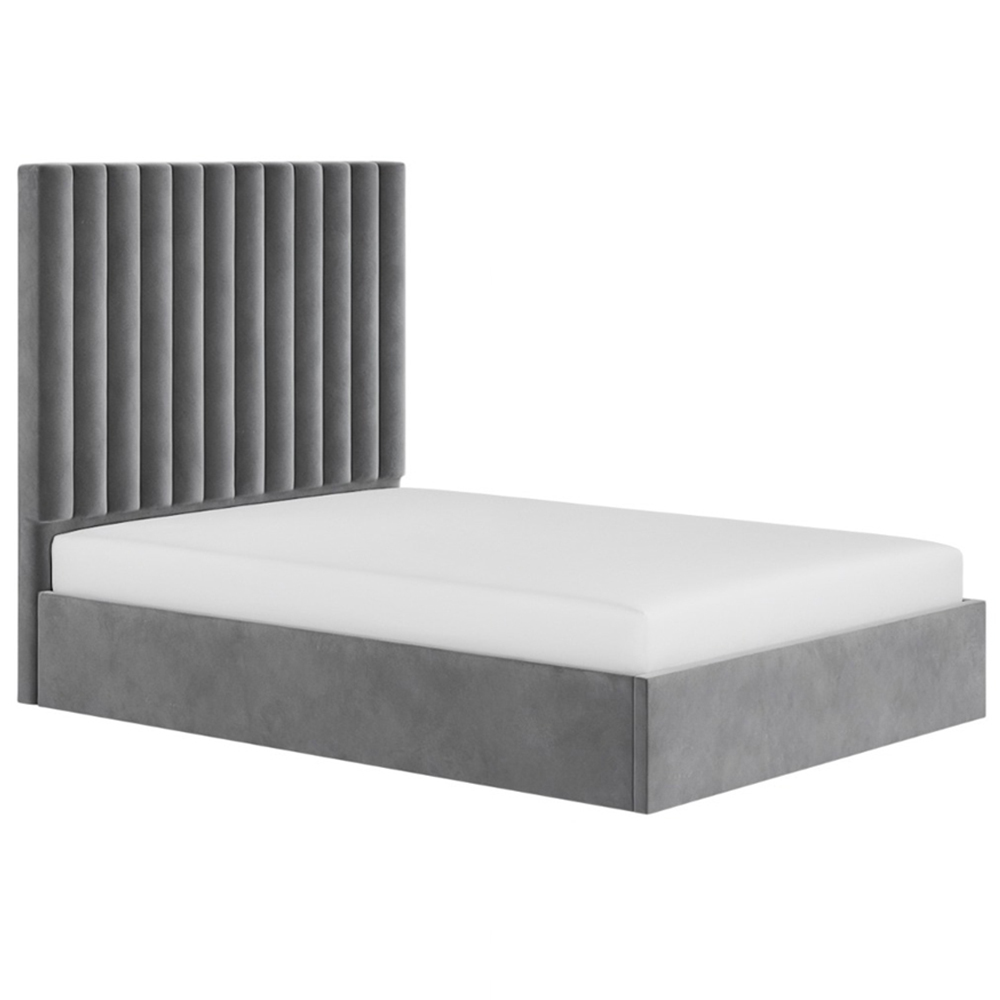 Flair Everley Double Grey Fabric Ottoman Bed Image 3