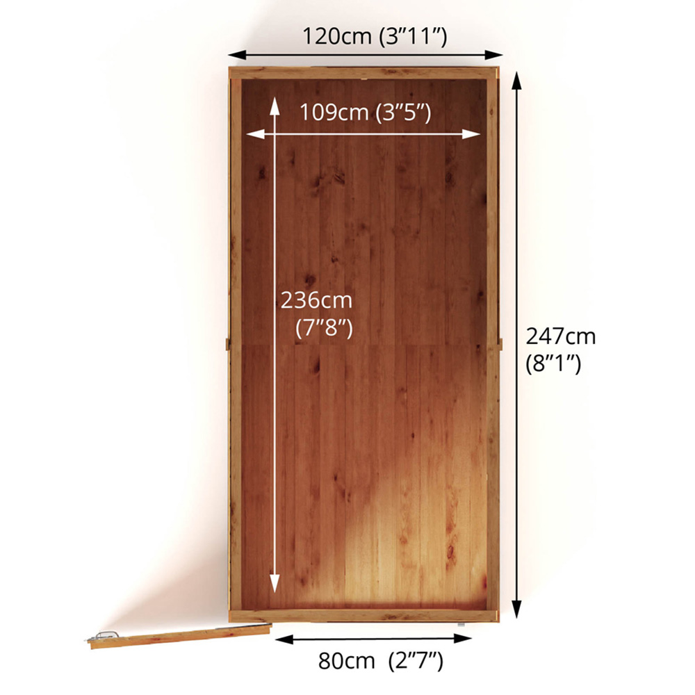 Mercia Woodsman 8 x 4ft Shiplap Glass Pent Shed Image 8