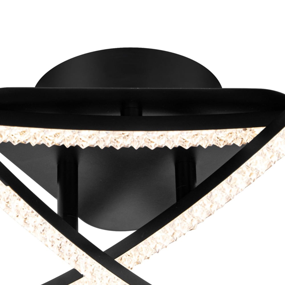 Cosylyte Samford 3 Light Beaded Matt Black LED Flush Ceiling Light Image 5