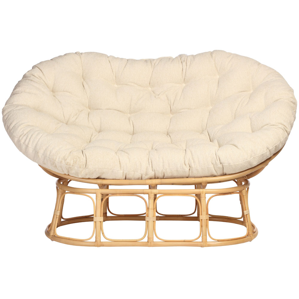 Desser Furniture Papasan 2 Seater Cloud and Natural Sofa Image 3