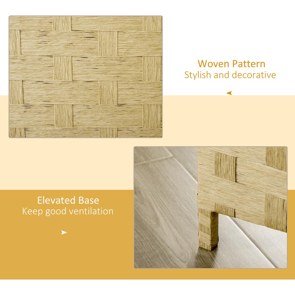 Portland 4 Panel Brown Folding Privacy Screen 169.5 x 159.5cm Image 6