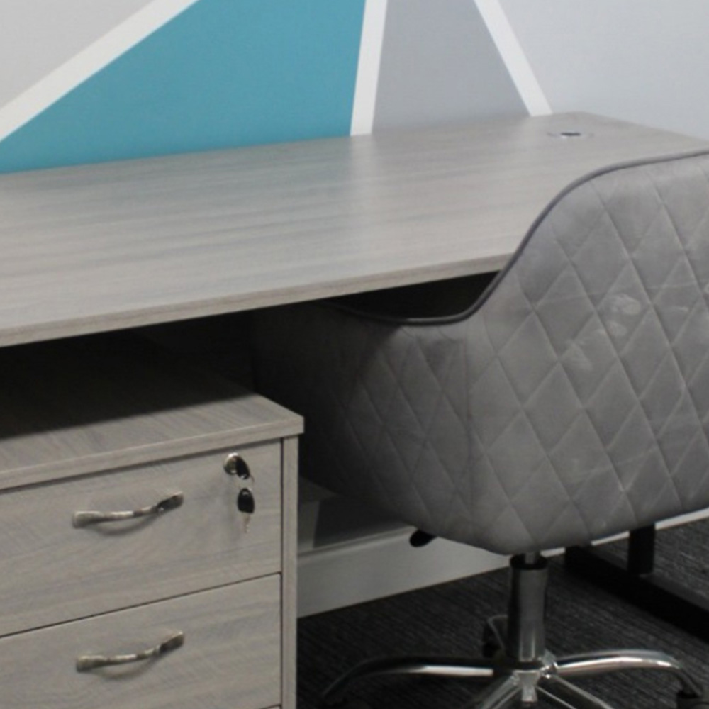 Kosy Koala Grey Wooden Office Desk with Drawer Unit and Chair Image 3