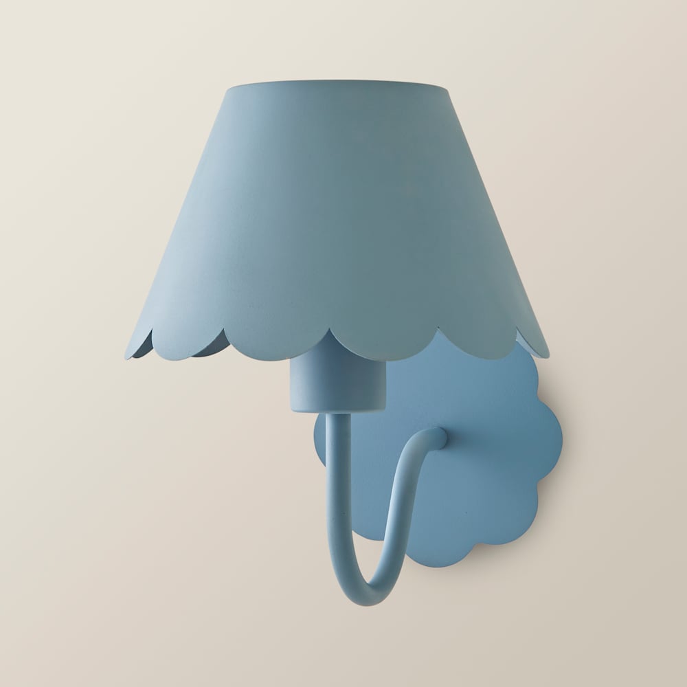 ValueLights Hallie Blue Scallop Rechargeable Wall Light 2 Pack Image 3