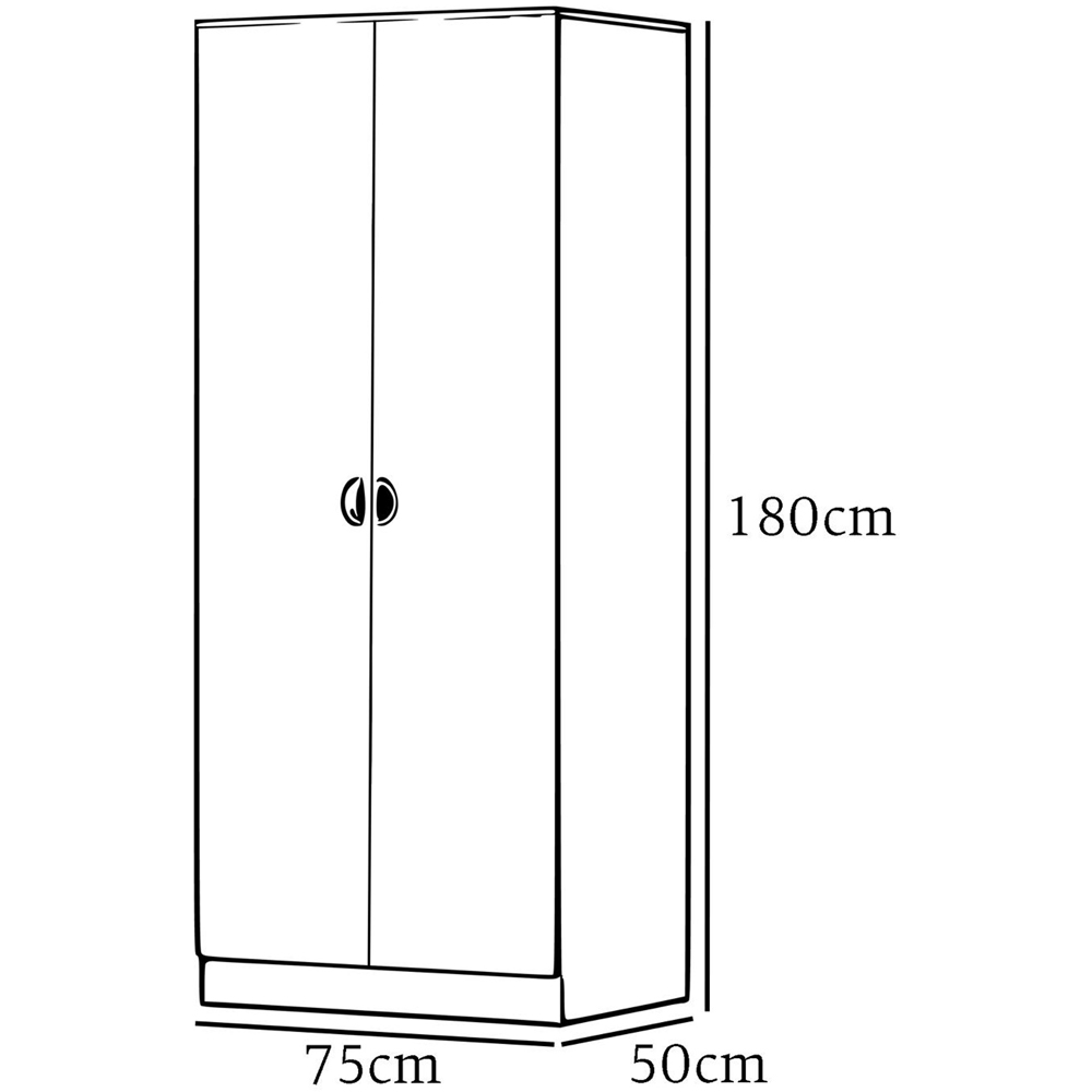 FWStyle Esher 2 Door White Oak Wardrobe Image 6
