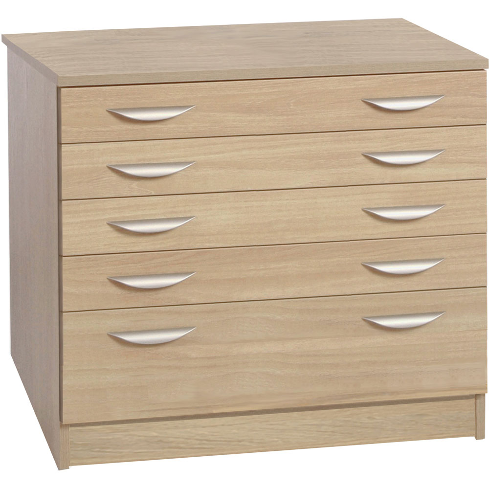 R White Cabinets 5 Drawer Brown A2 Plan Chest of Drawers Image 2