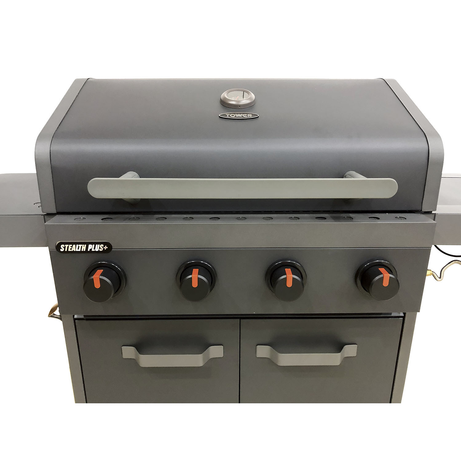 Cubal 4 Burner Gas BBQ with Side Burner - Black Image 10
