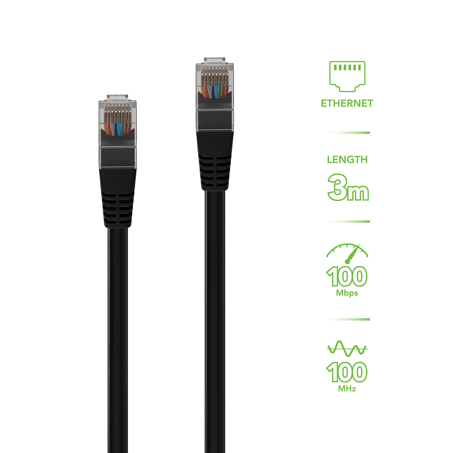 Ethernet Network Cable - Black / 3m Image 2