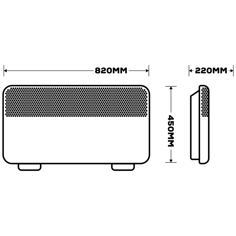 TCP White Electric Panel Wall Mounted and Free Standing Heater 2000W Image 9