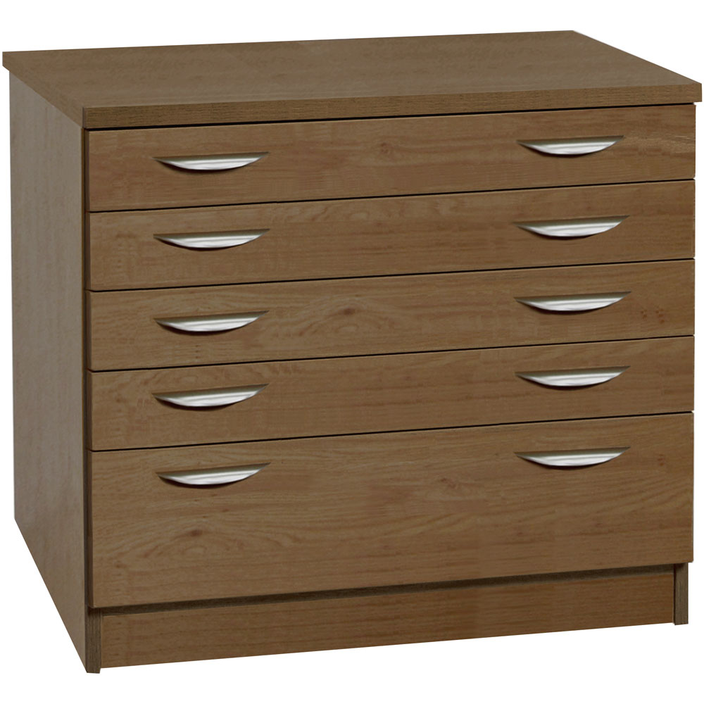 R White Cabinets 5 Drawer Brown A2 Plan Chest of Drawers Image 2